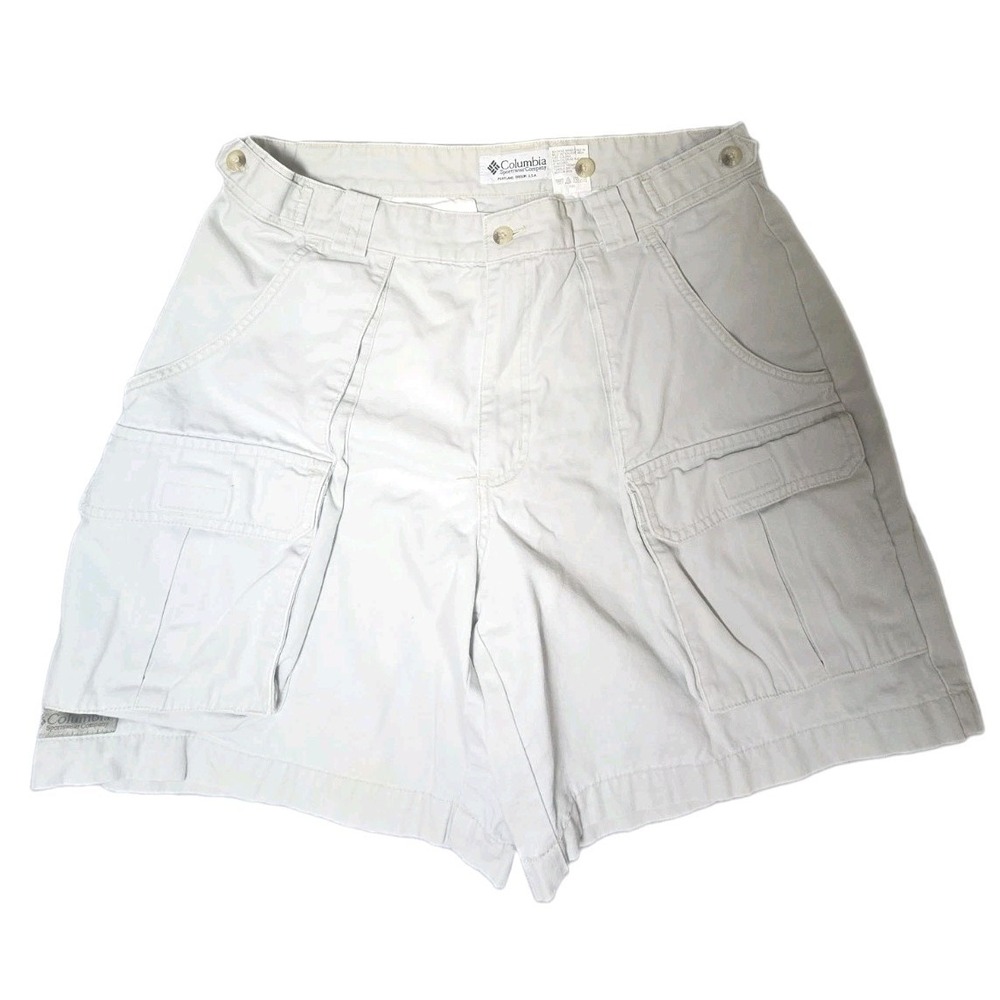 Columbia Cargo Shorts Mens 34 Khaki Fishing Outdoor Hiking Trail Casual Summer